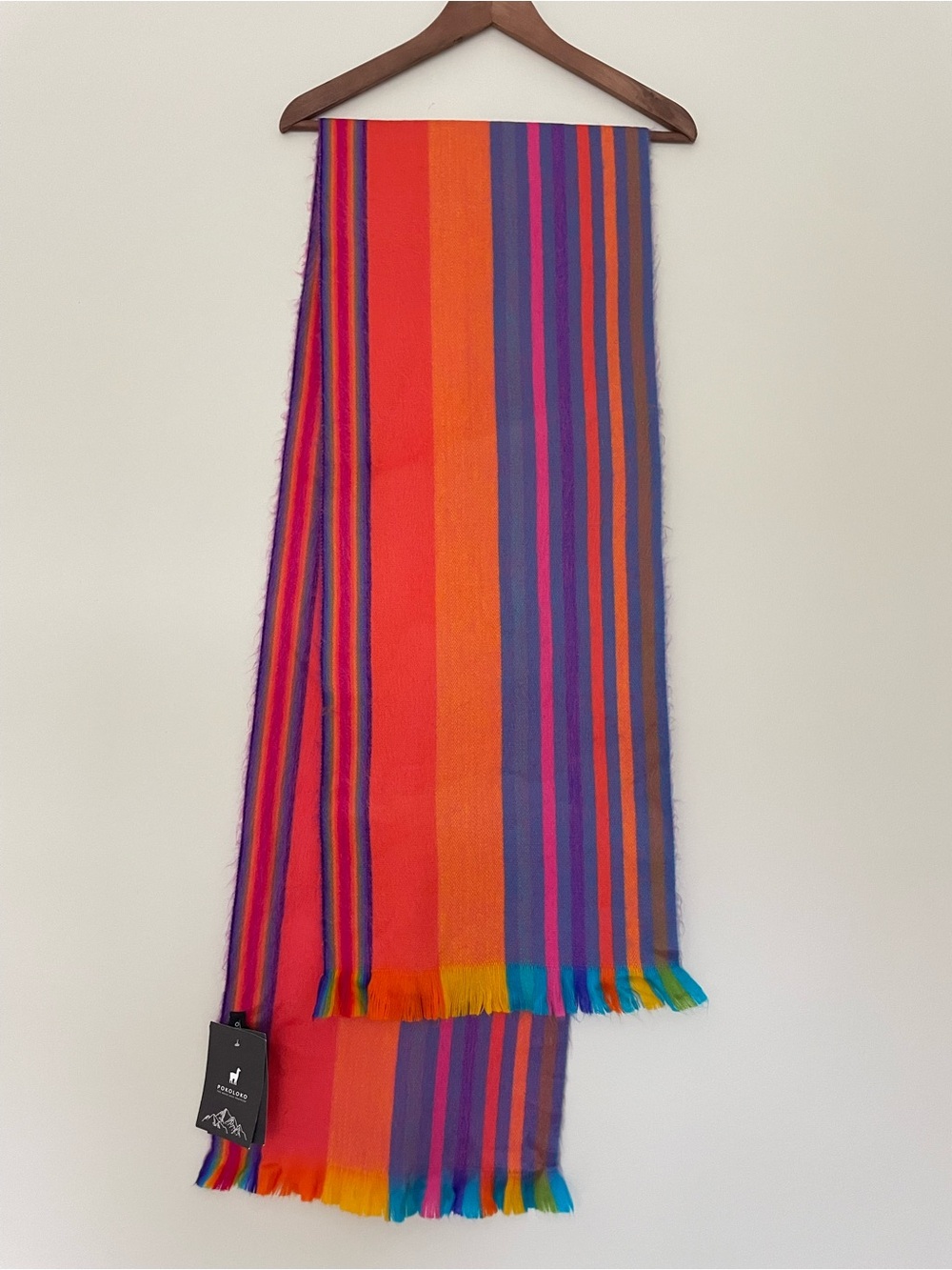 Alpaca Seamless Multi Stripe Scarf